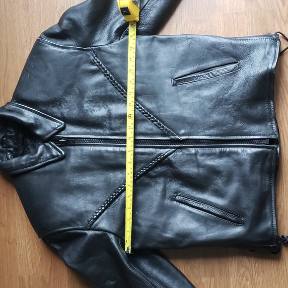 Hot Leathers🔥Genuine Leather Black Moto Jacket with Zip Out Lining Size Medium - Picture 5 of 16